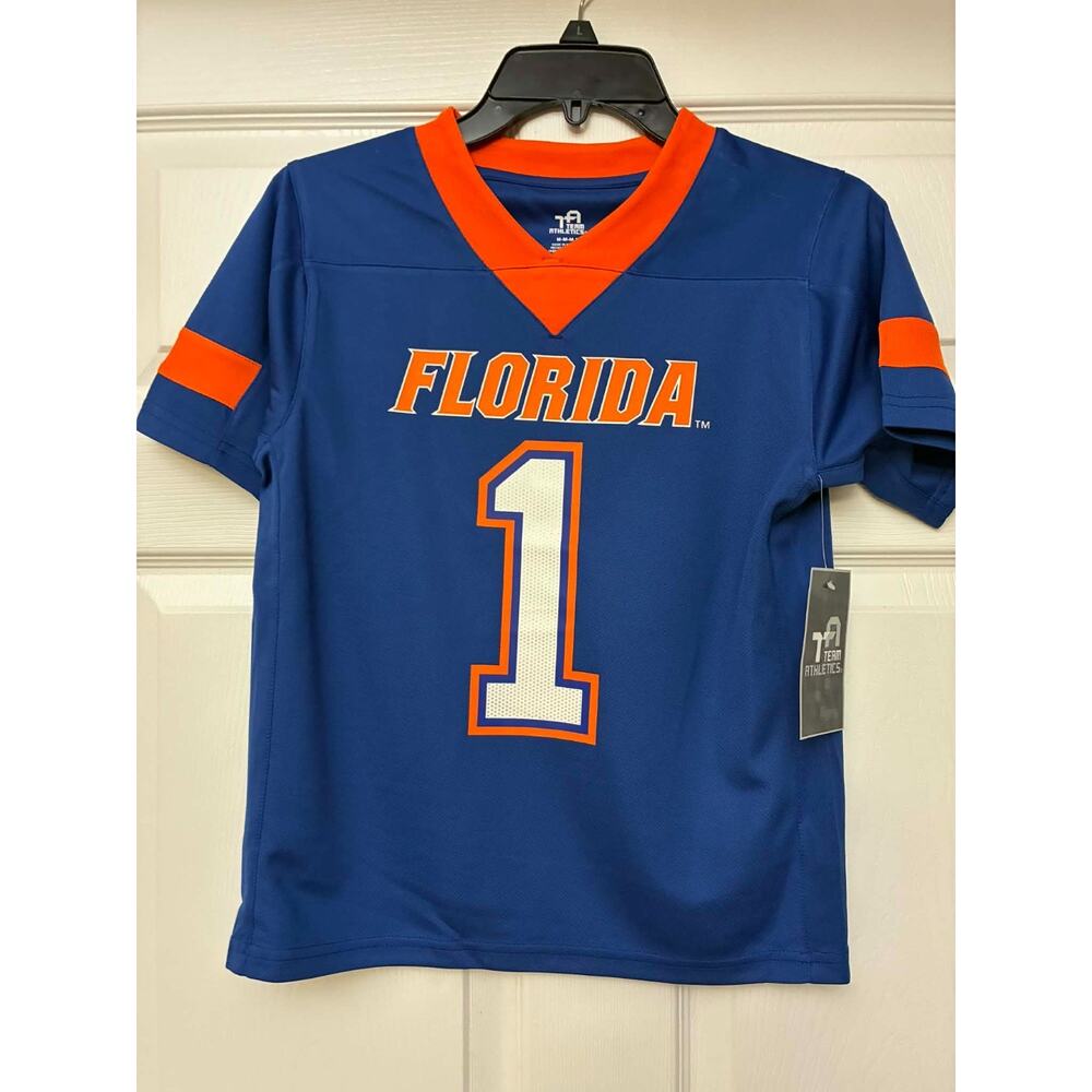 Florida Gators Youth Football Jersey #1 Size M 8 Blue NCAA Team Athletics NWT‎